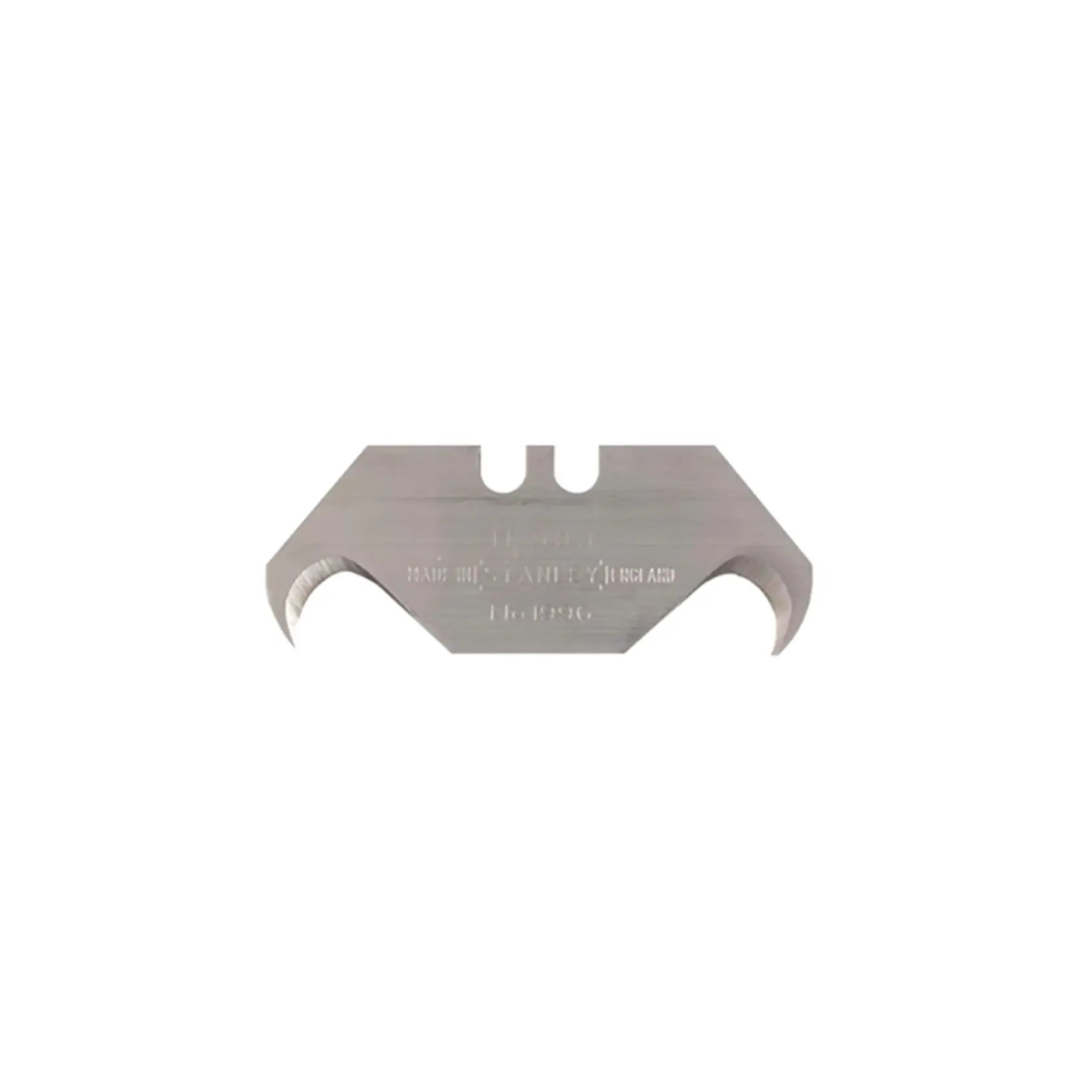 STANLEY 0-11-983 Haken-Trapezklinge, silber, Vorderansicht, auf weißem Hintergrund.