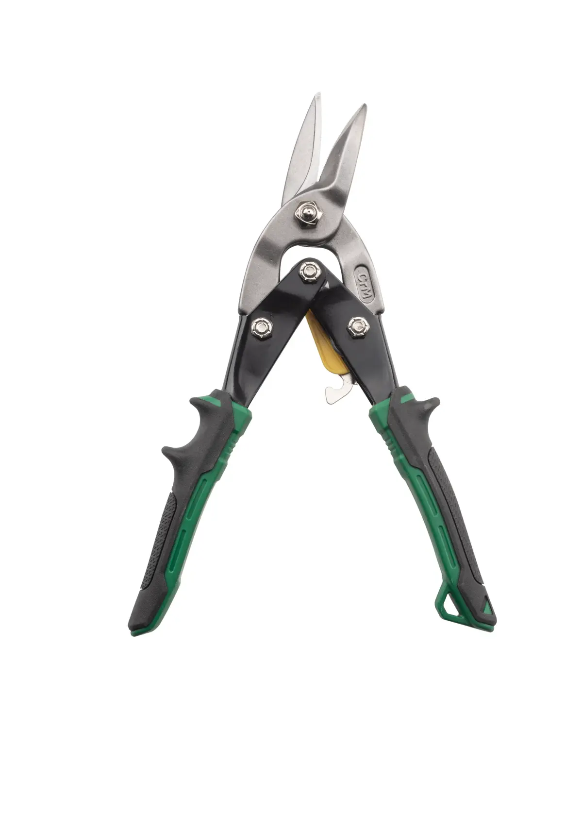 Stanley FatMax Flügelschere mit grünen und schwarzen Griffen zum Schneiden von Metall oder Blechen.
