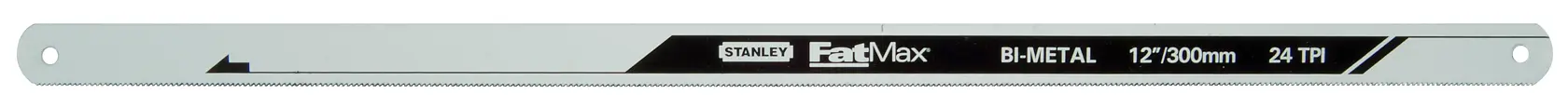 Stanley FatMax bi-metal hacksaw blade, 12 inch length, 24 TPI, suitable for metal cutting tasks.