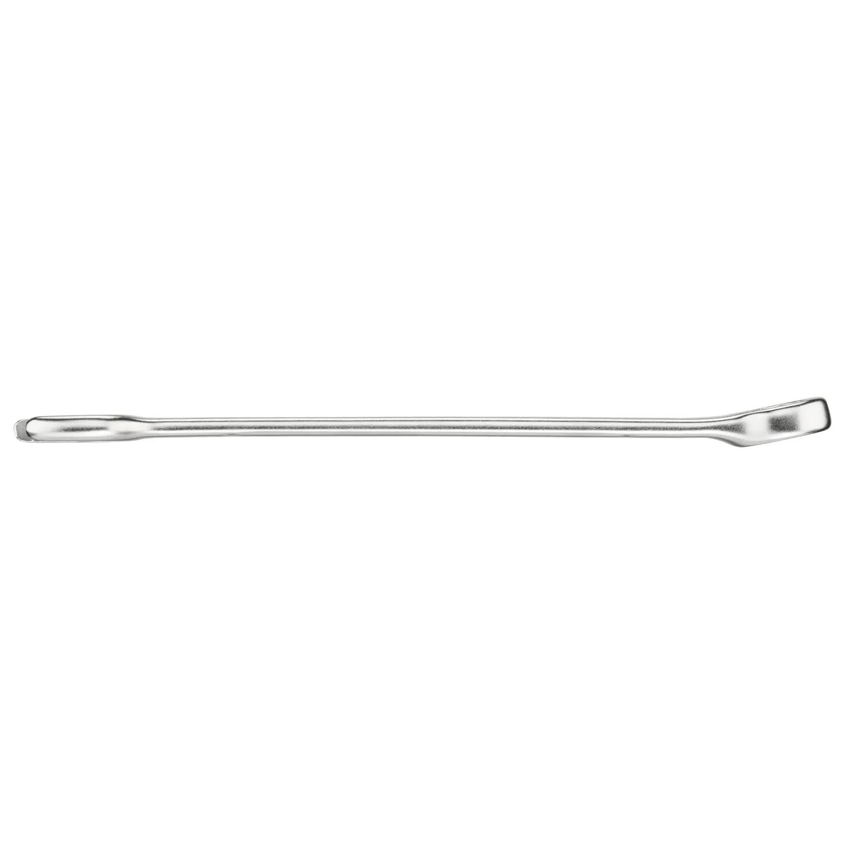 STANLEY FMMT13039-0 chrome pry bar, straight view on white background, hand tool for prying and lifting.