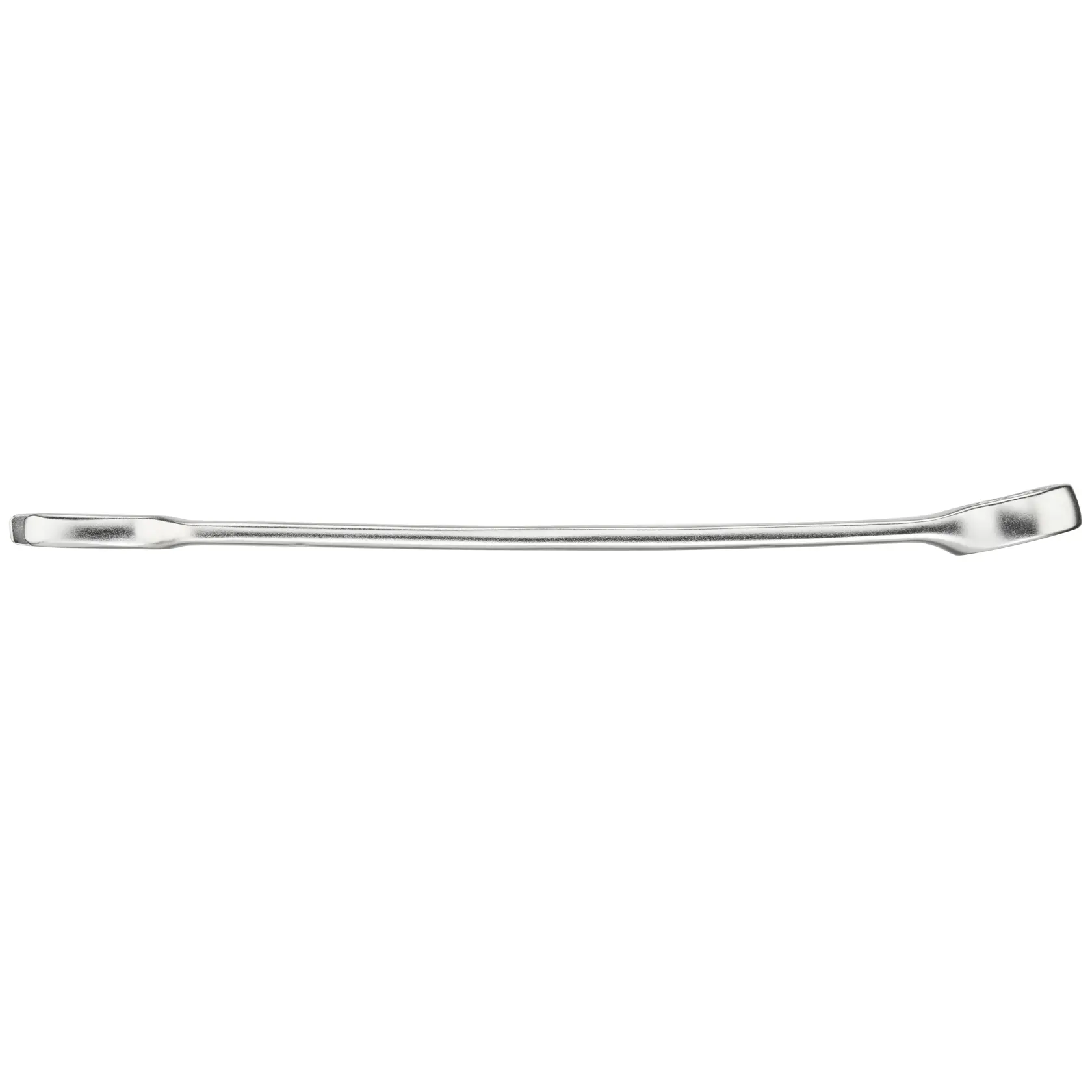 STANLEY FMMT13041-0 chrome flat pry bar tool, side angle on white background