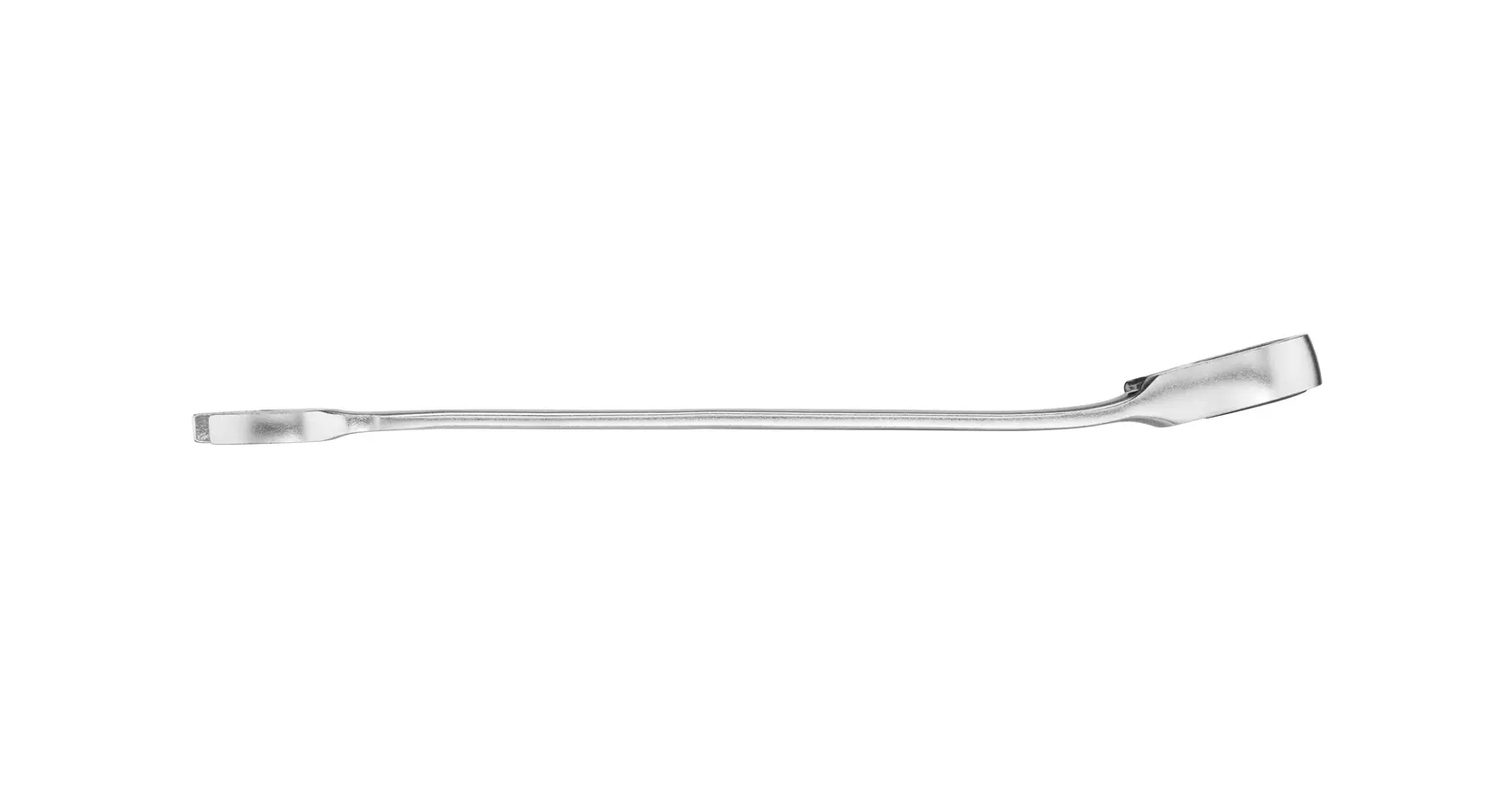 STANLEY FMMT13082-0 long chrome pry bar, side angle on white background, hand tool for prying and lifting.