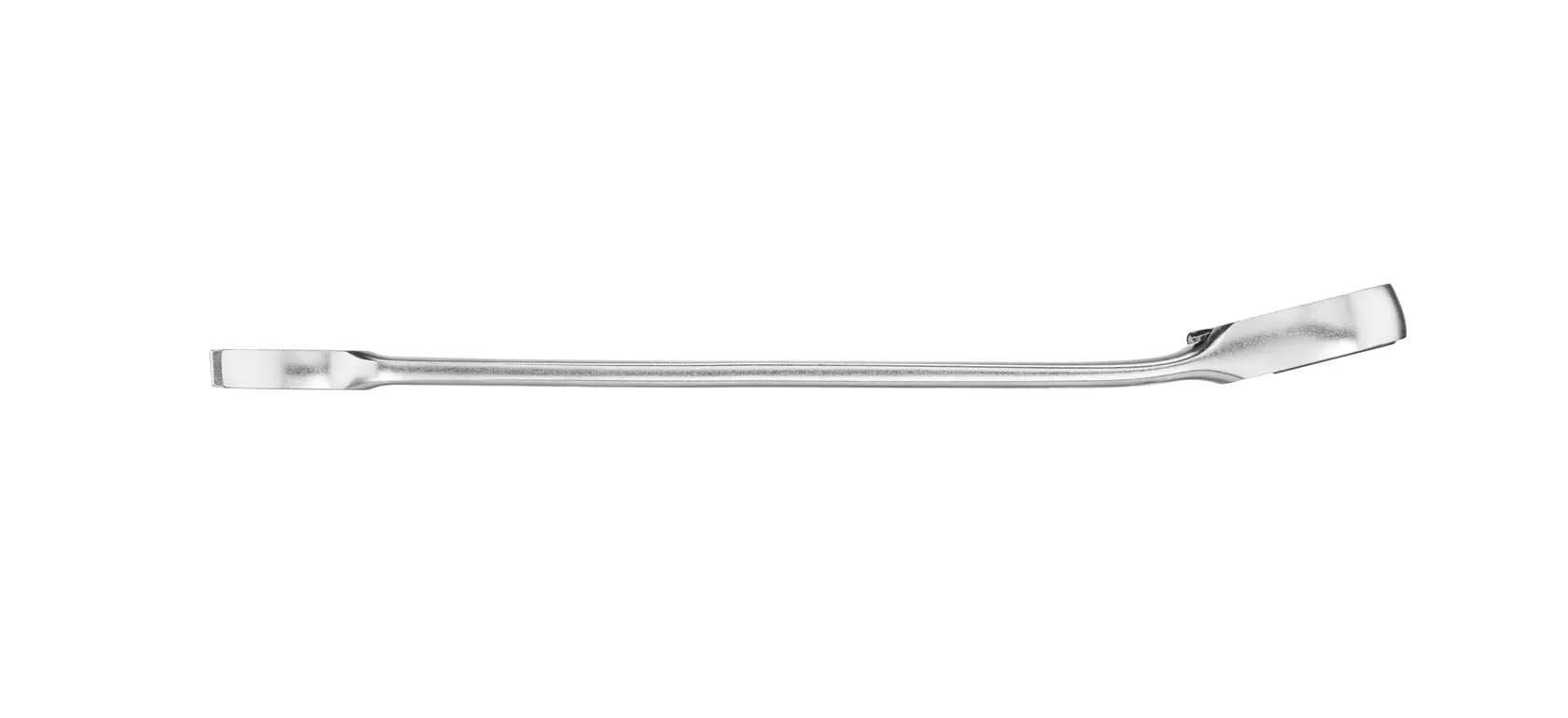 STANLEY FMMT13084-0 pry bar, silver metal, side view on white background, hand tool category.