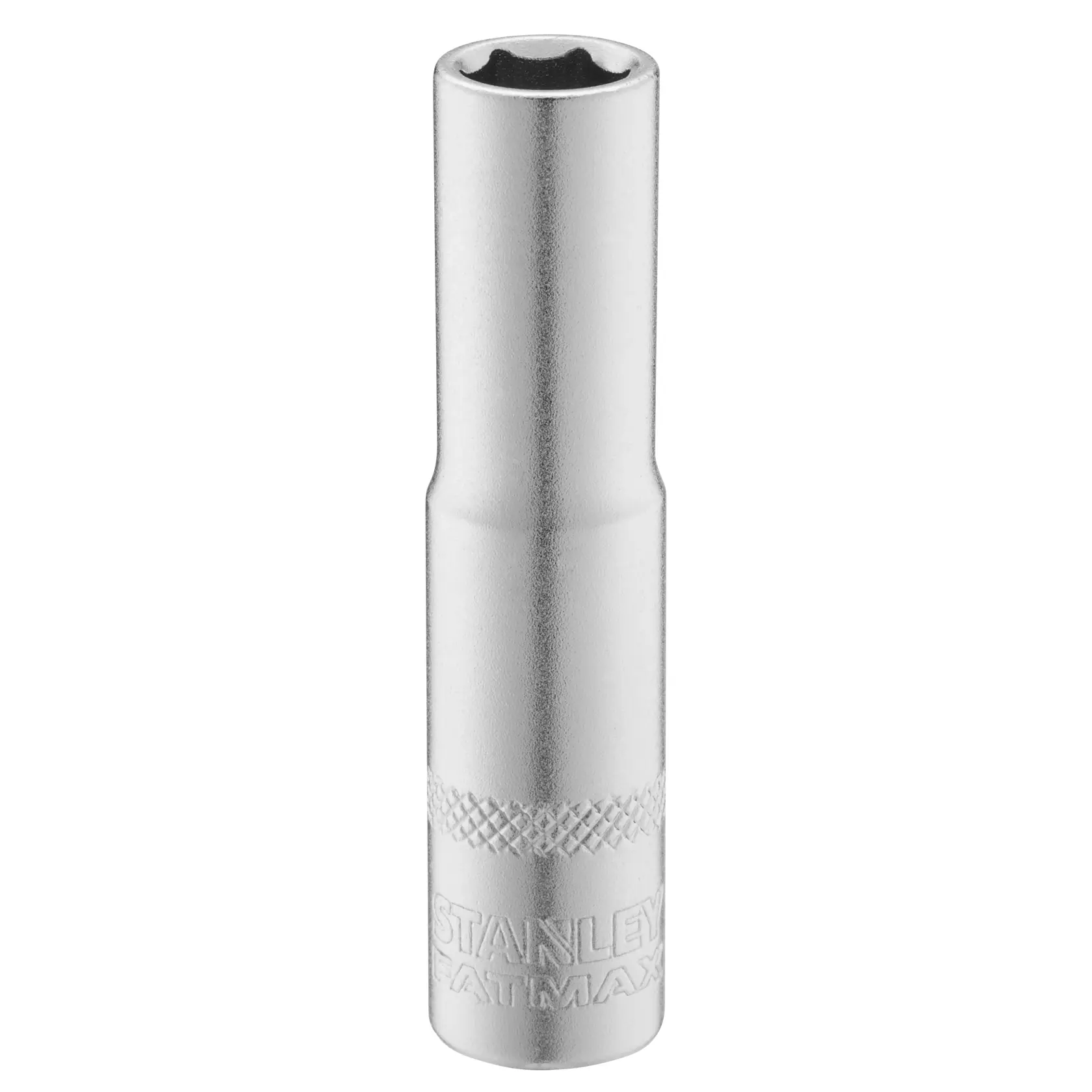 STANLEY FMMT17337-0 socket, silver finish, photographed from front on white background.