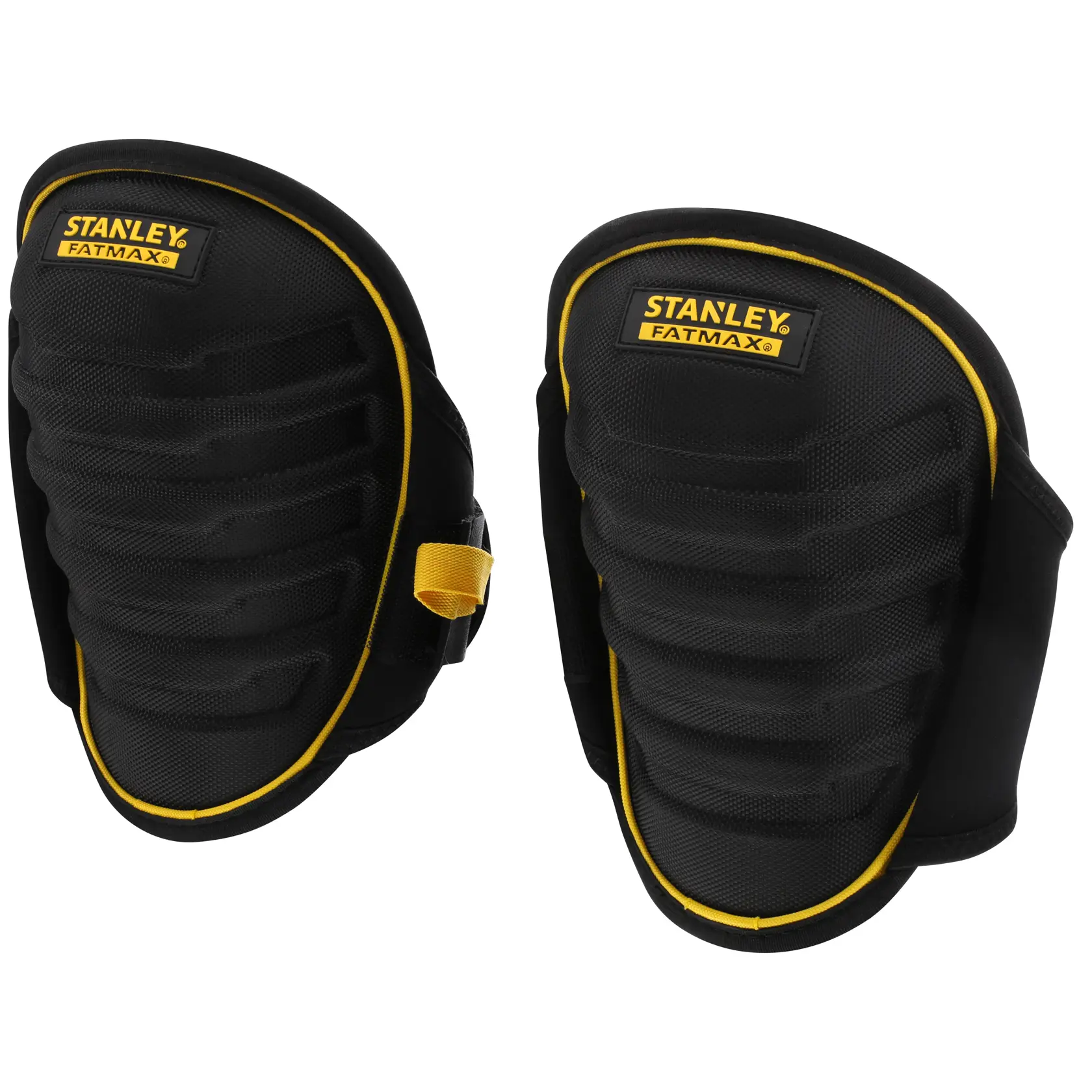 STANLEY FMST82959-1 black and yellow knee pads, pair, front angle, protective gear