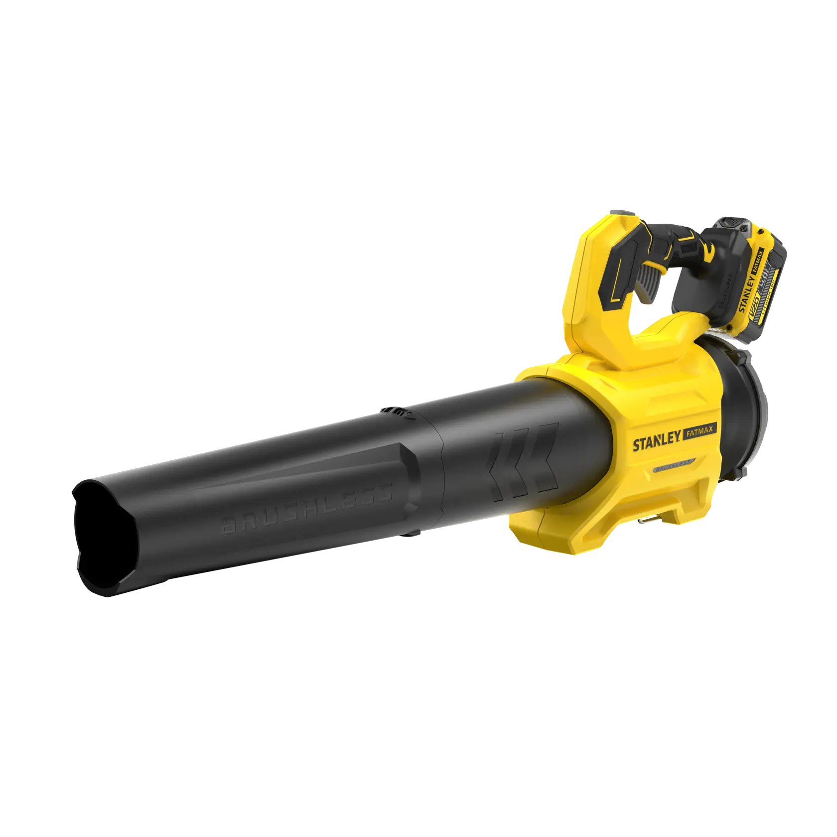 STANLEY SFMCBL730M1 cordless brushless leaf blower side angle on white background