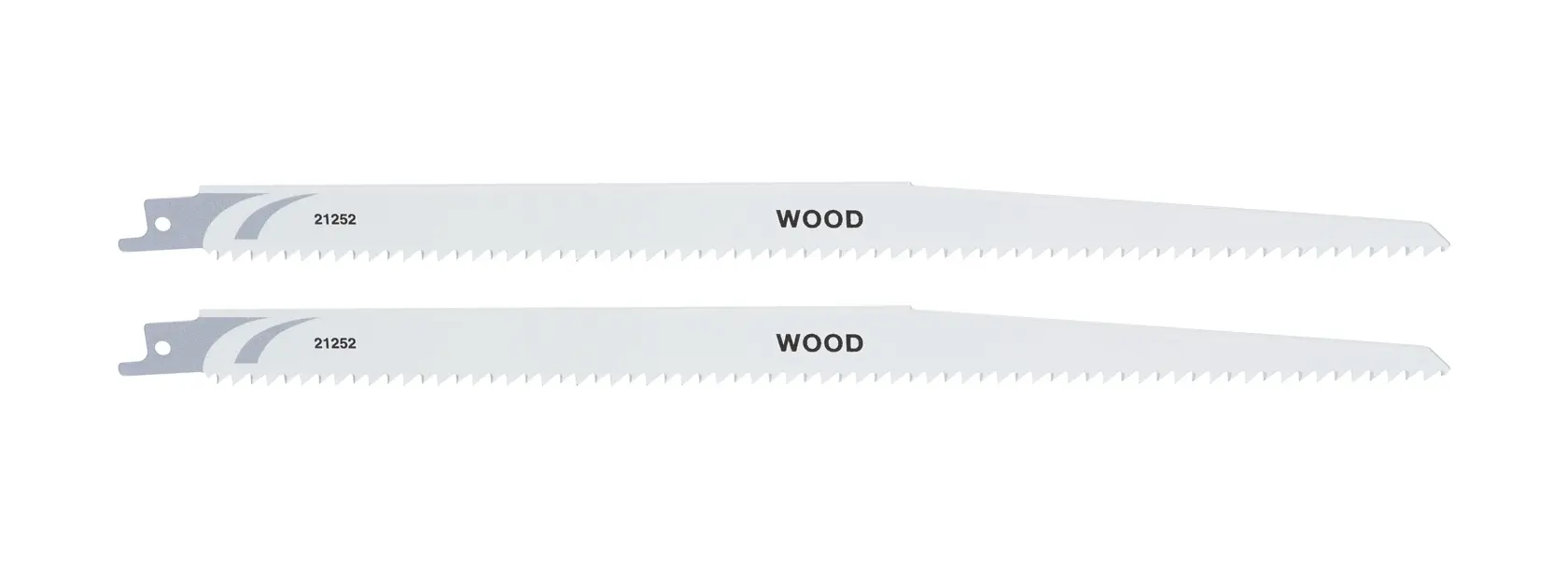 STANLEY STA21252-XJ wood reciprocating saw blades set, silver color, front angle on white background.