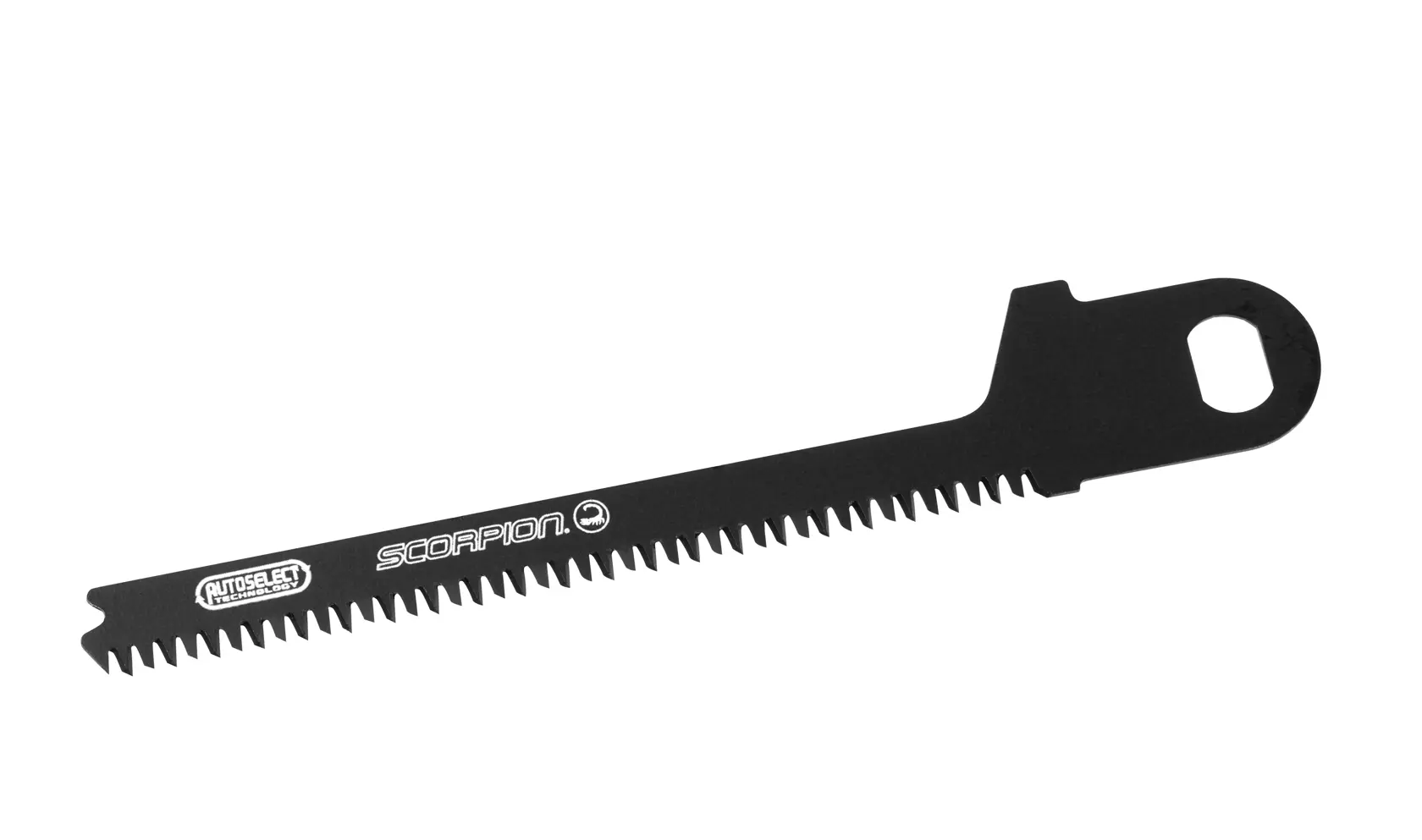 STANLEY STA29972 black reciprocating saw blade, straight angle, with sharp teeth and branding on white background.