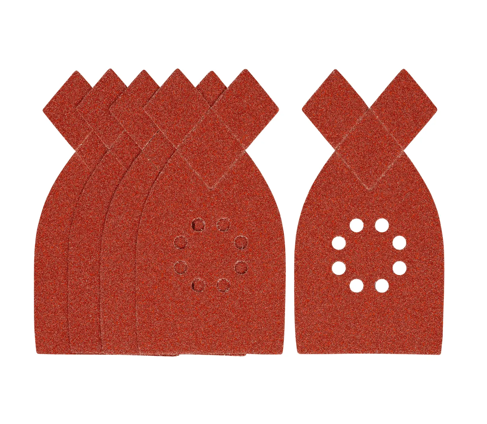 Stanley STA31437 sanding sheets set, red, photo of front view on white background.
