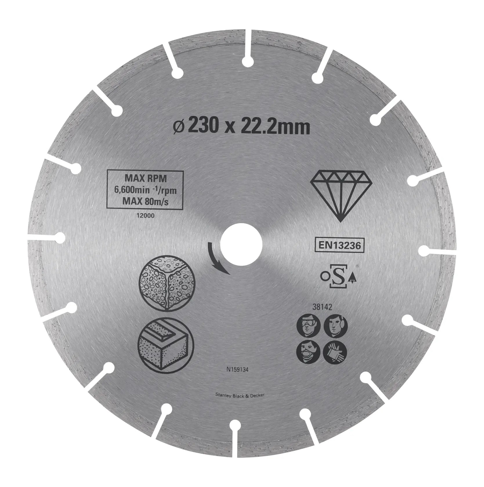 STANLEY 230mm Segmented Rim Cutting Disc