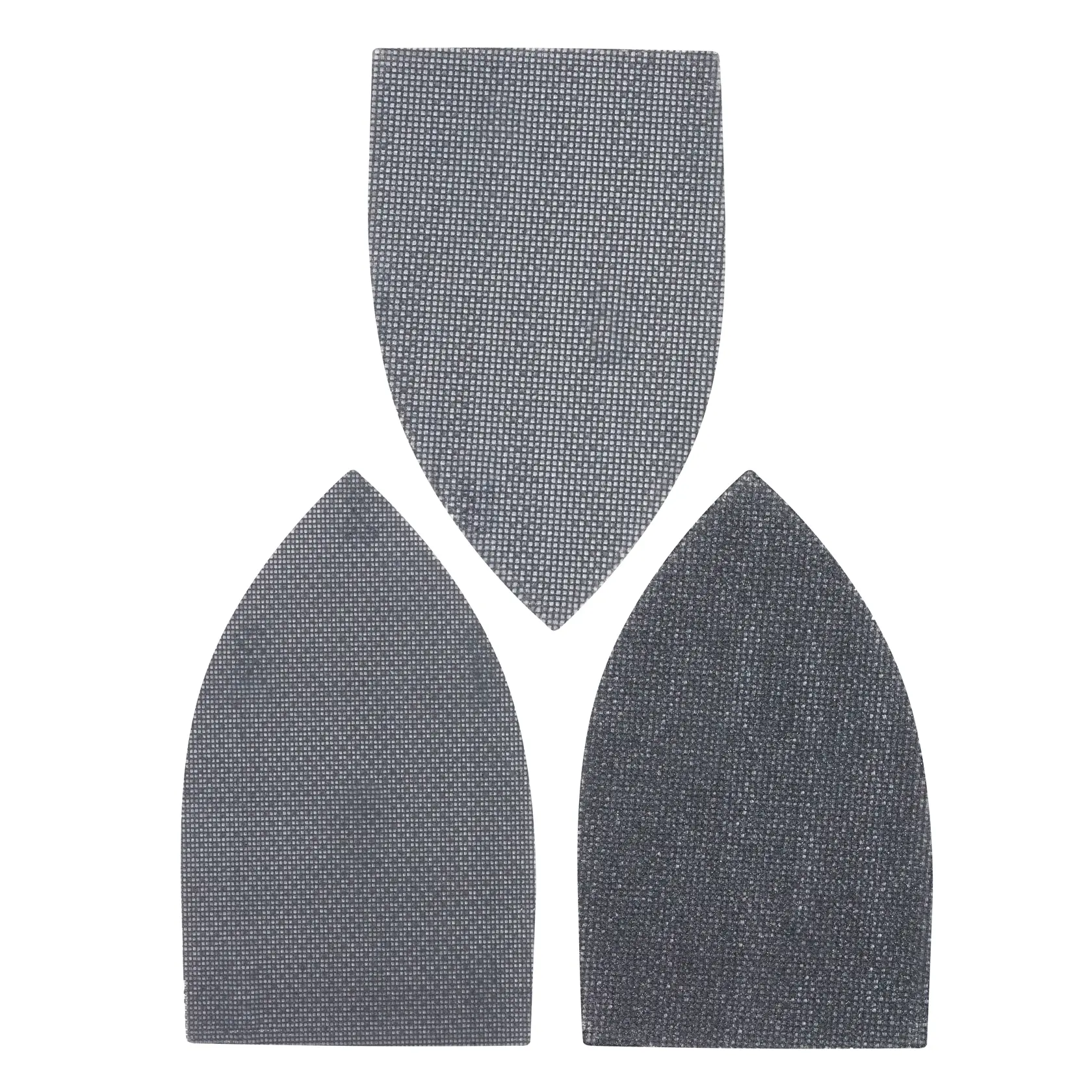 STANLEY STA39107 set of three grey detail sanding sheets, front view on white background.