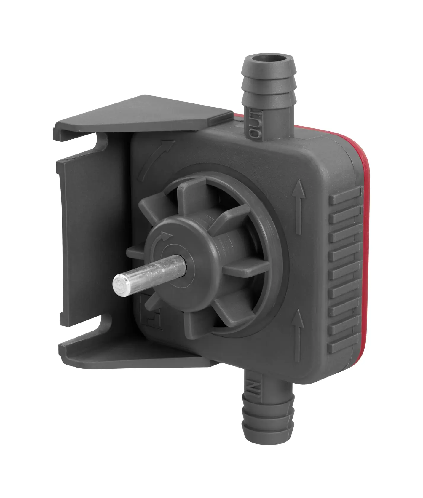 STANLEY STA40200-XJ dark grey water pump attachment, angled product photo on white background.