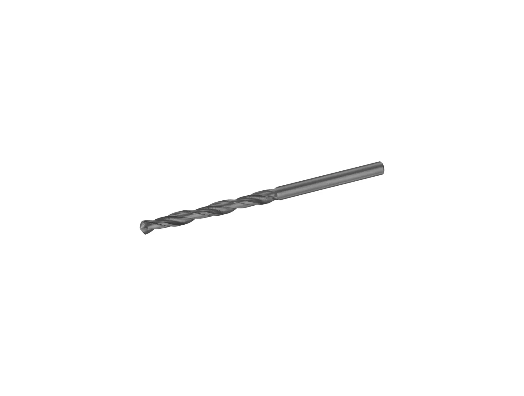 STANLEY STA50040 metal drill bit side view, silver color, twist design, photography on white background.
