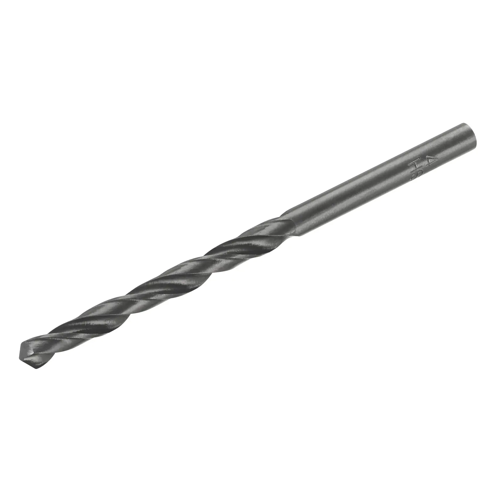 STANLEY STA50045C black twist drill bit, photography of single bit on white background.