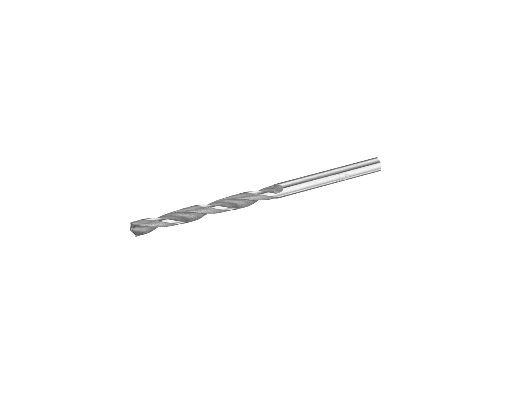 STANLEY STA50710 metal drill bit, silver, side angle, on white background.