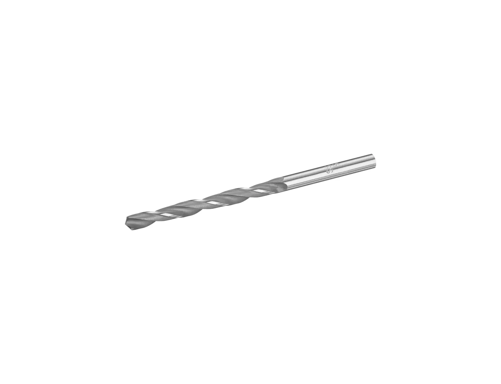 STANLEY STA50711 metal twist drill bit, silver, side angle on white background.