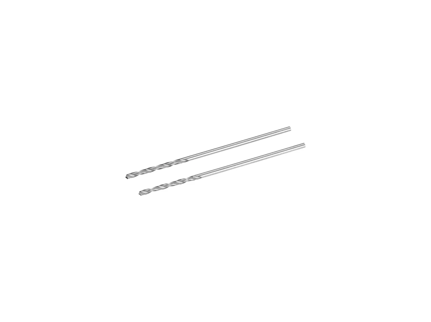 Photo of two STANLEY STA50750 metal drill bits, silver color, side angle on white background.