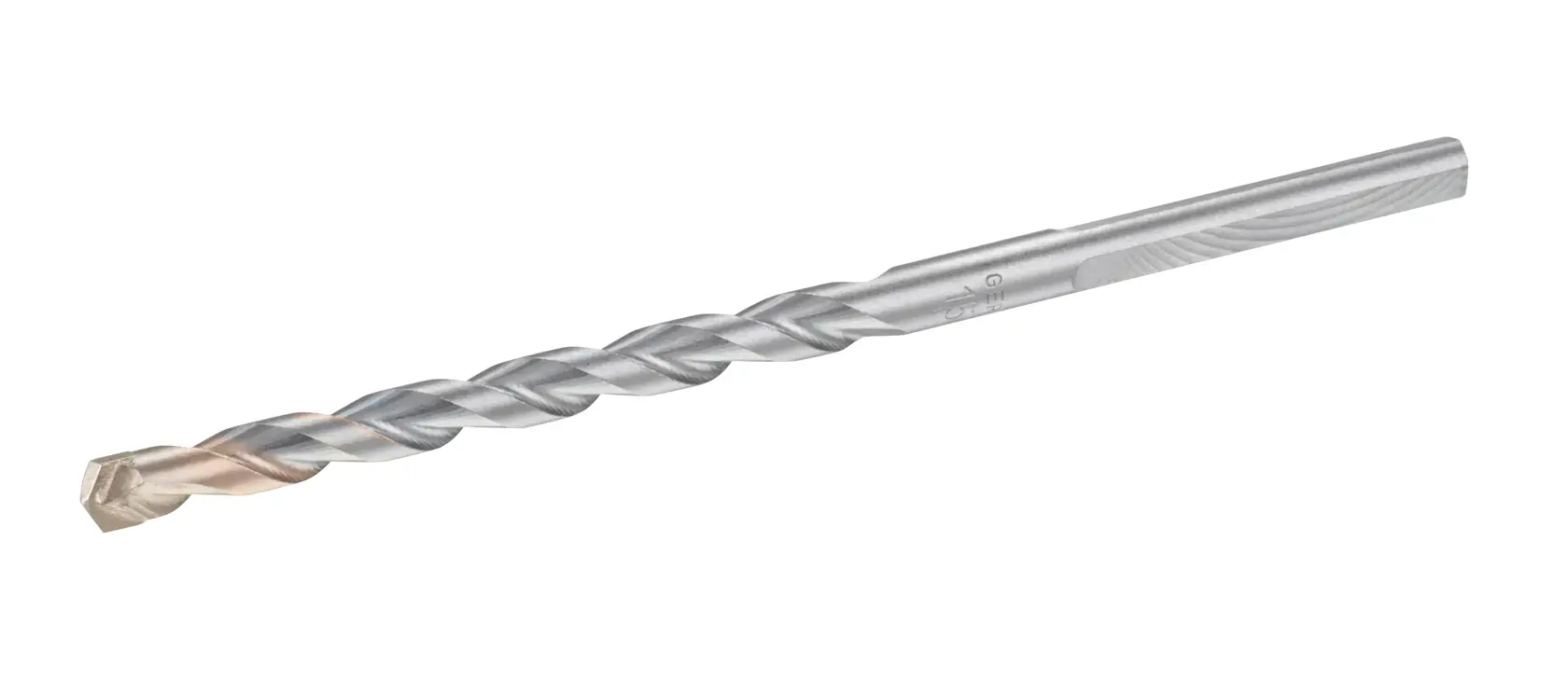 STANLEY STA53207 silver masonry drill bit, straight angle, visible tip and fluted shaft on white background.