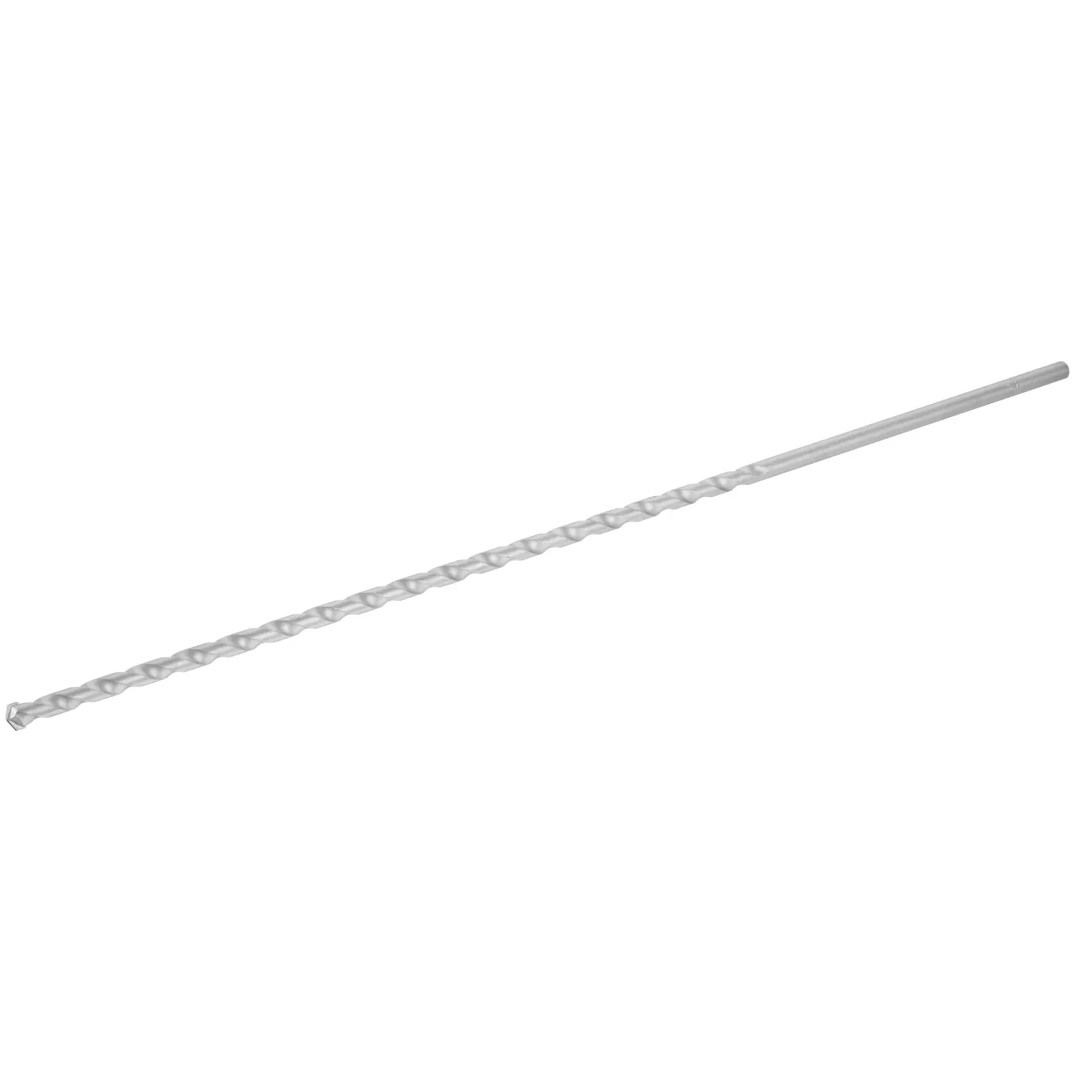STANLEY STA53420 long silver masonry drill bit, spiral flute design, side angle on white background.