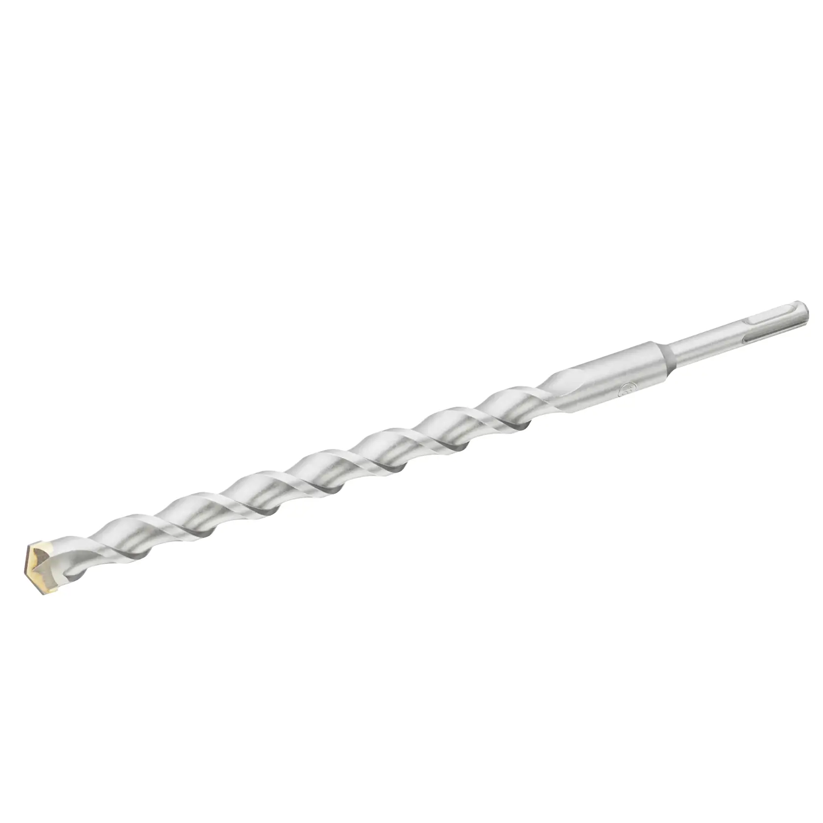 STANLEY STA54112 masonry drill bit with spiral flutes, silver, side angle on white background.
