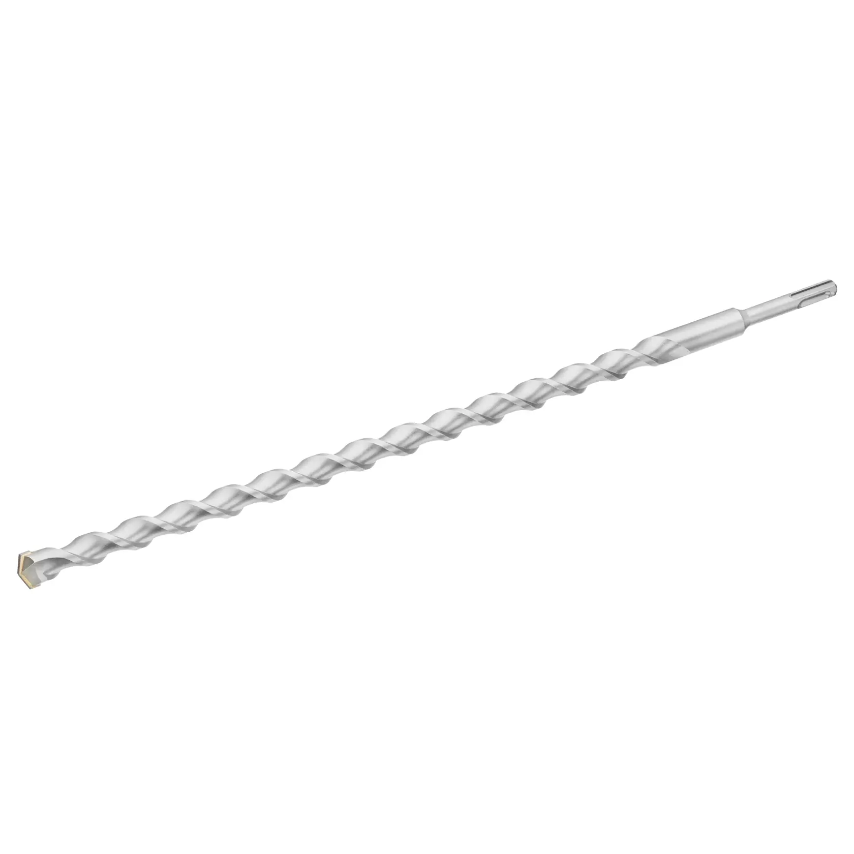 STANLEY STA54132 masonry drill bit, silver, spiral design, angled side view on white background.