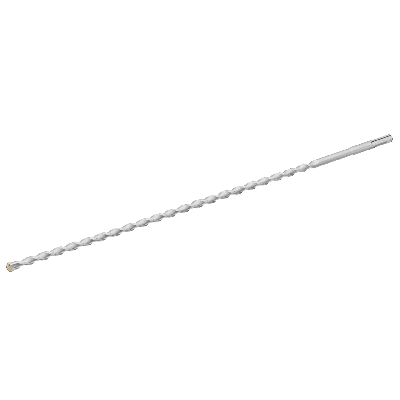 STANLEY STA54232 silver SDS-plus masonry drill bit, spiral design, side angle, on white background.