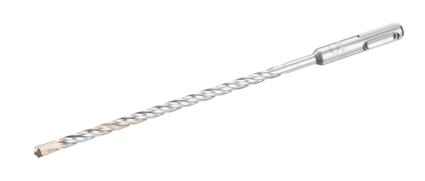 STANLEY STA54551 masonry drill bit, silver color, side angle photo on white background.