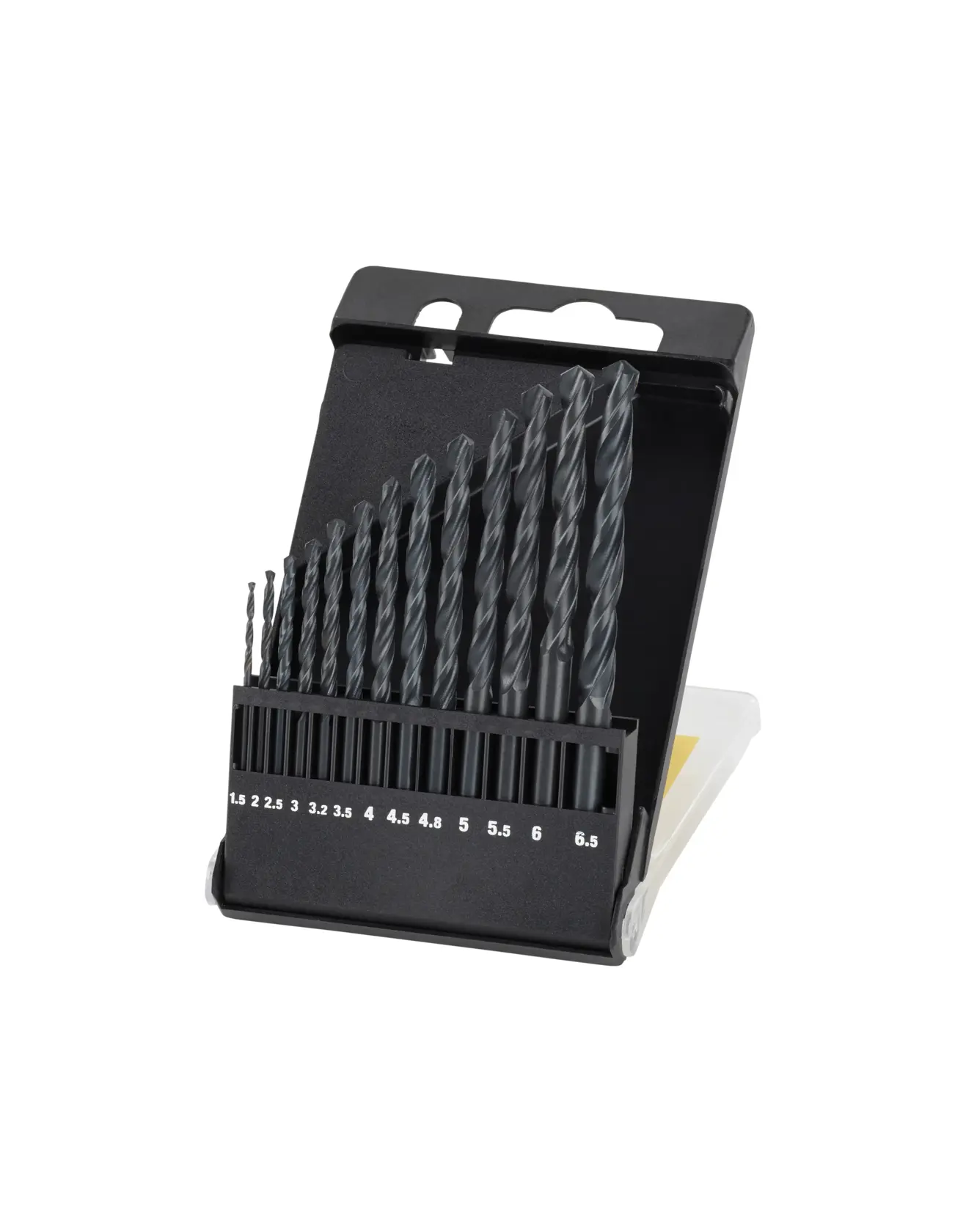 STANLEY STA56015 drill bit set in black case, assorted sizes, front angle on white background.