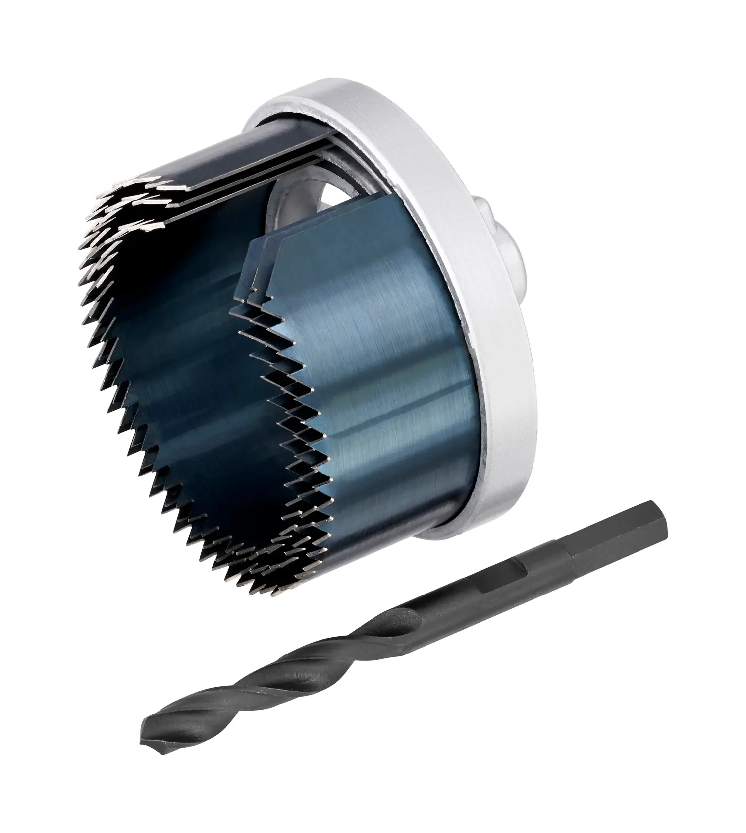 STANLEY STA81010 hole saw set and drill bit, photography from front on white background.