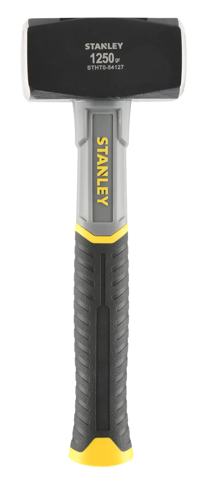 Stanley club hammer STHT0-54127 with a black and yellow handle, 1250g, shown upright on a white background.