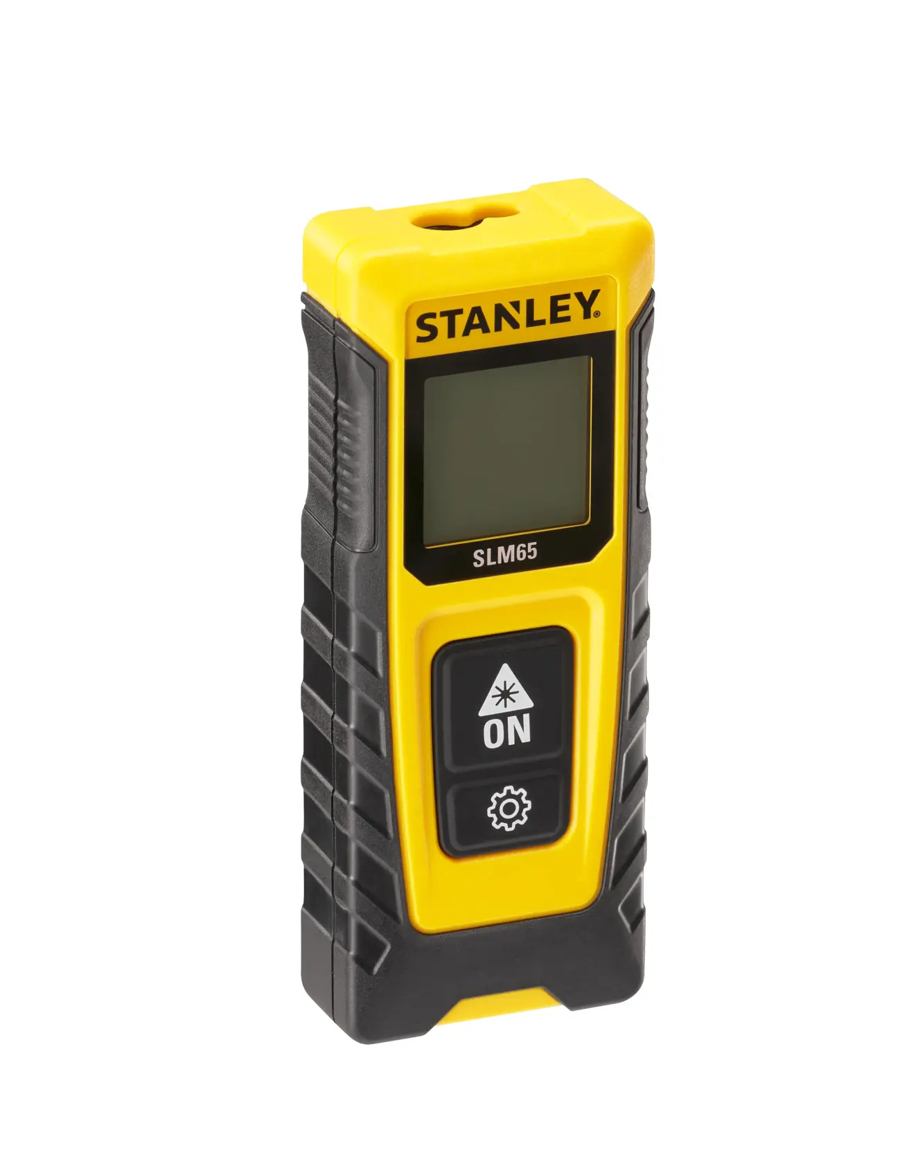 Foto des STANLEY STHT77065-0 Laser-Entfernungsmessers im Einsatz auf einer Holzrahmenbaustelle.
