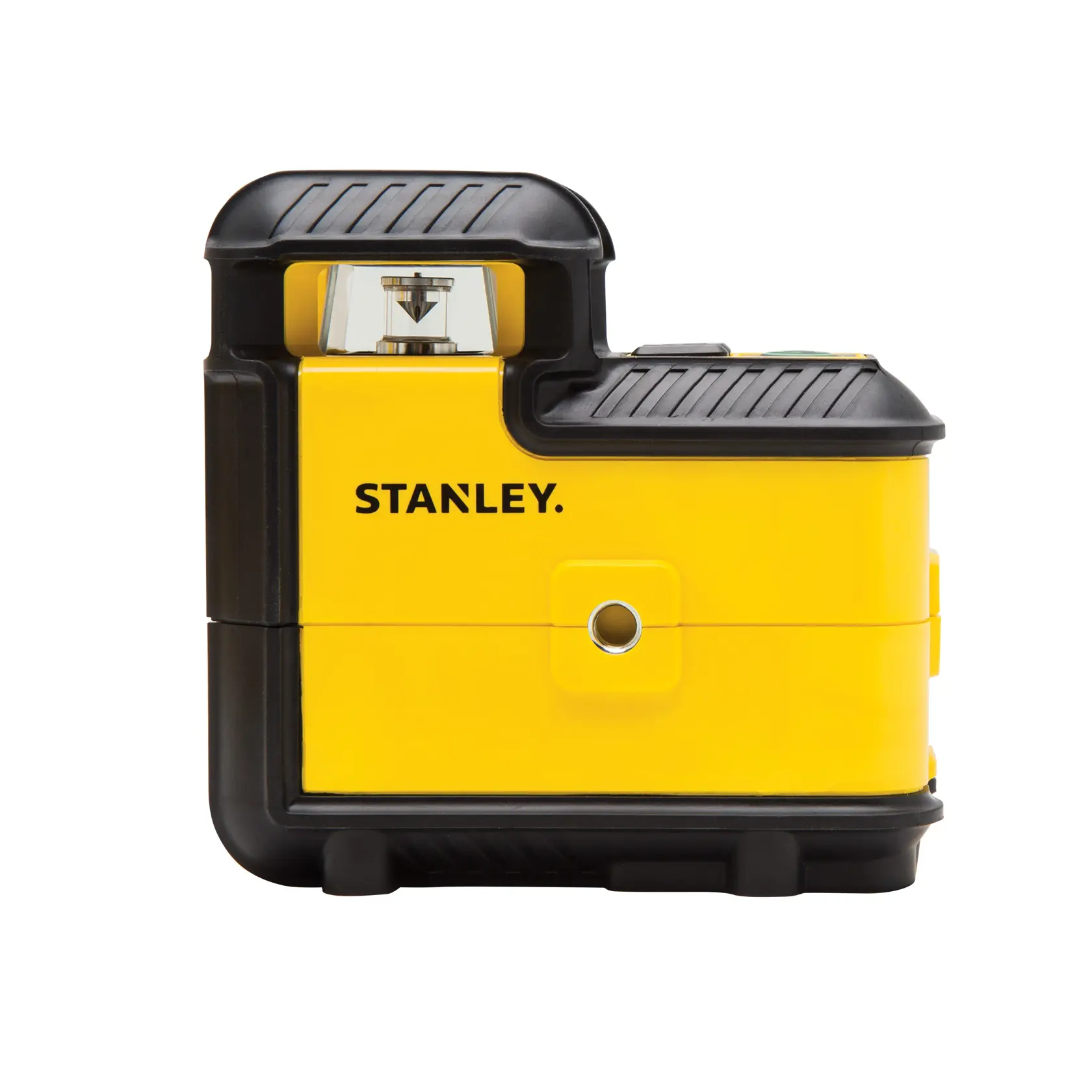Stanley Laser-Nivelliergerät in Gelb und Schwarz für genaue Ausrichtung bei Bau oder Fotografie.