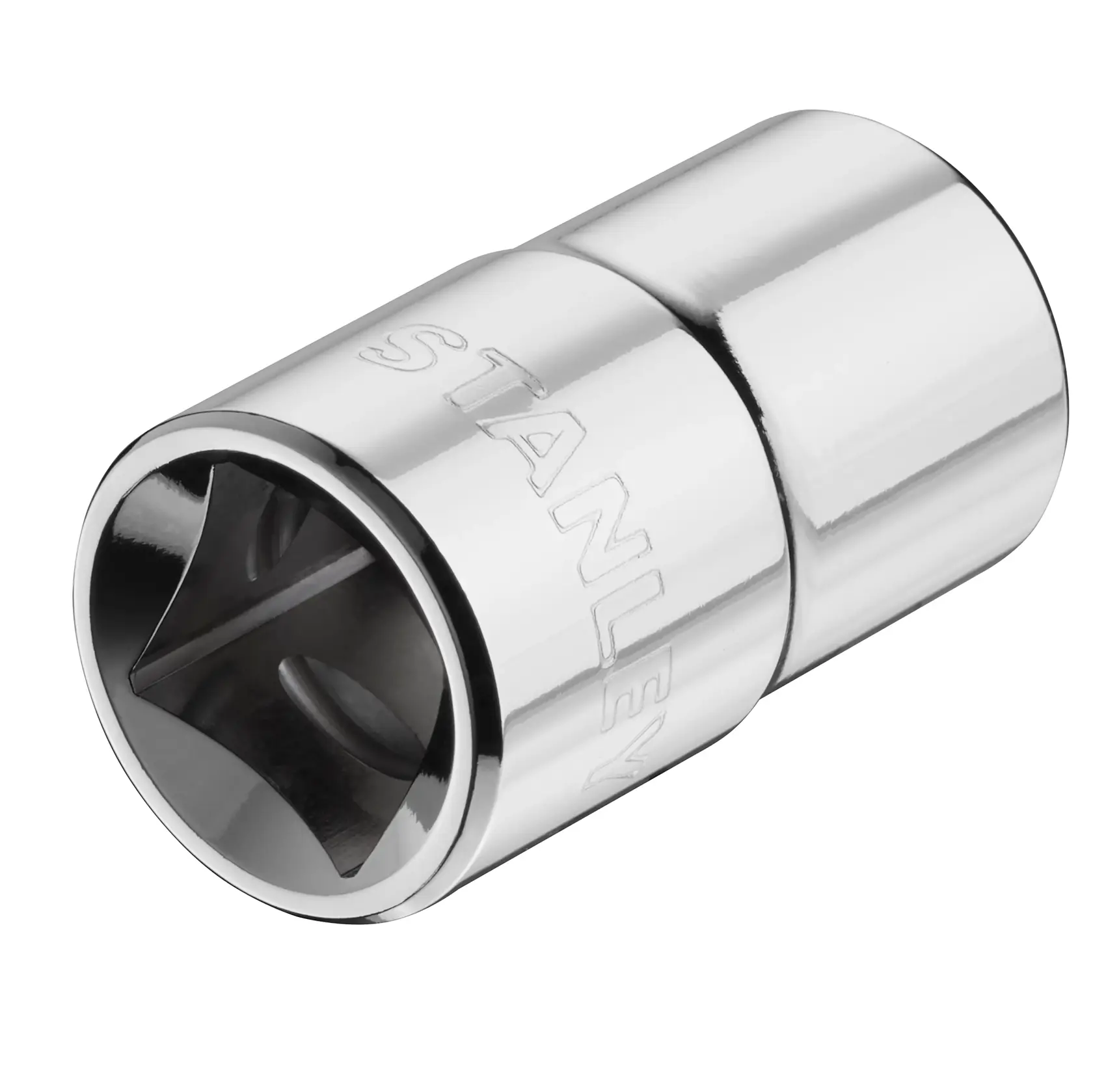 STANLEY STMT86515-0 chrome socket, hex drive, side angle, tool accessory.