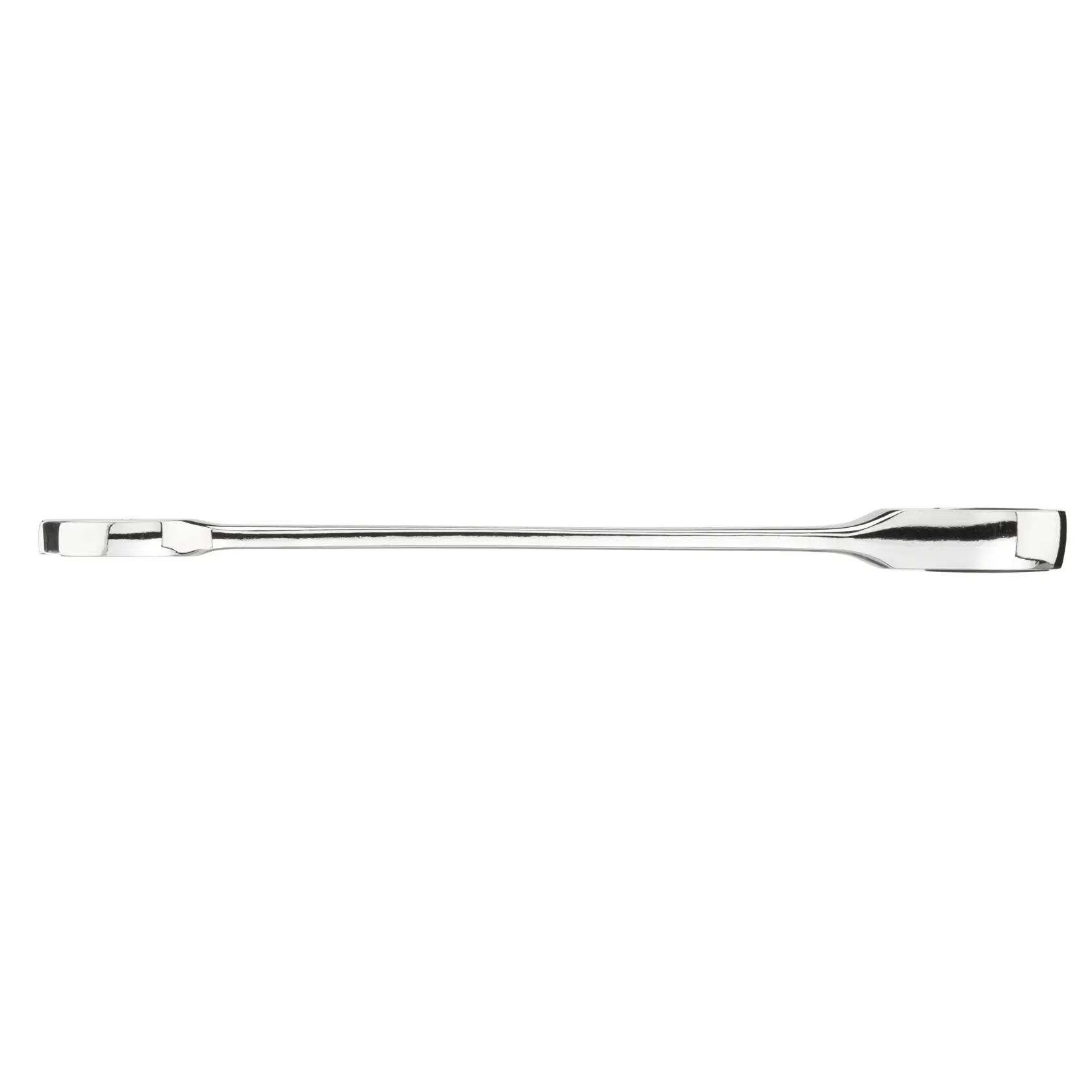 STANLEY STMT89910-0 chrome finish pry bar, side angle, photography on white background.