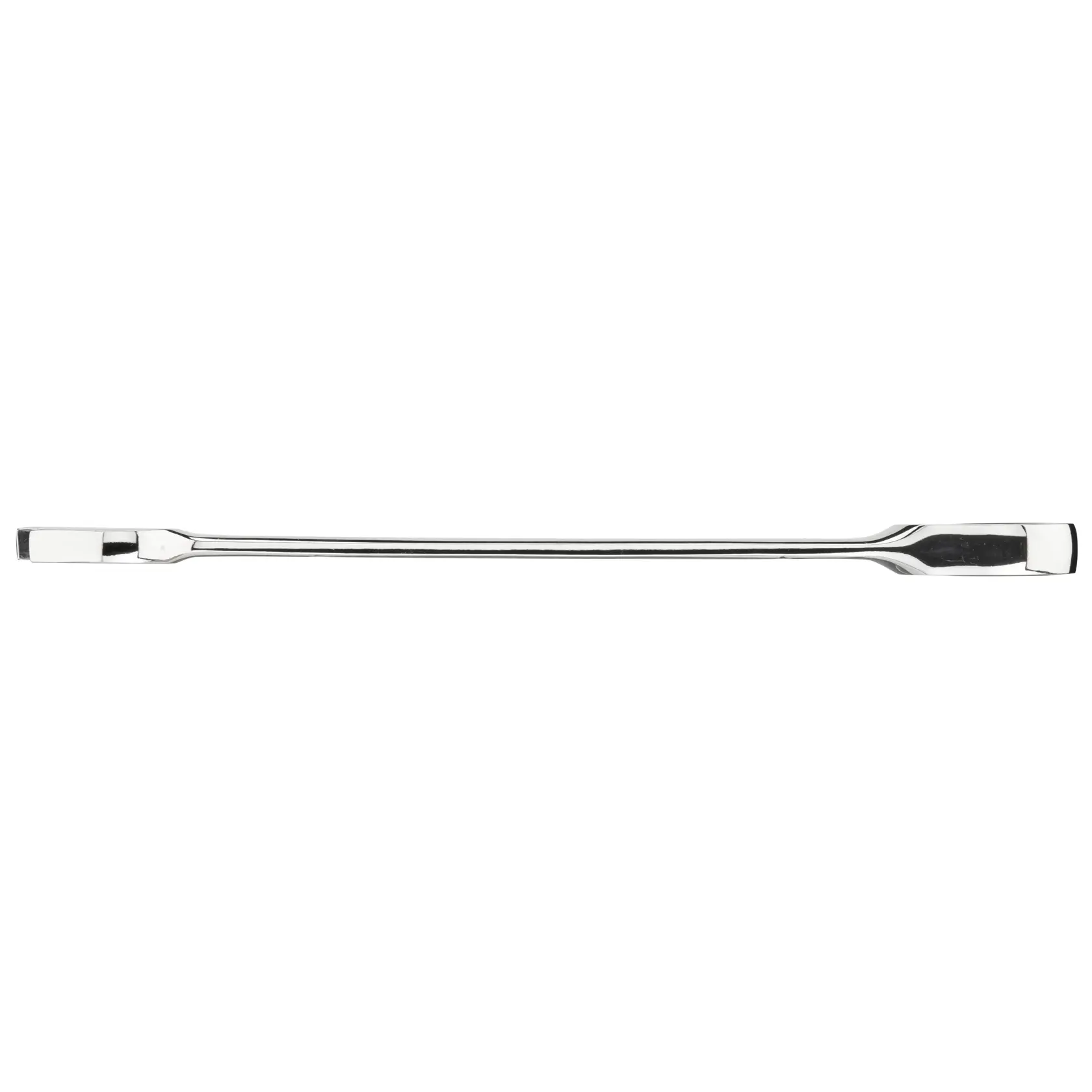 STANLEY STMT89917-0 chrome double ended flat pry bar, photographed from the side on white background.