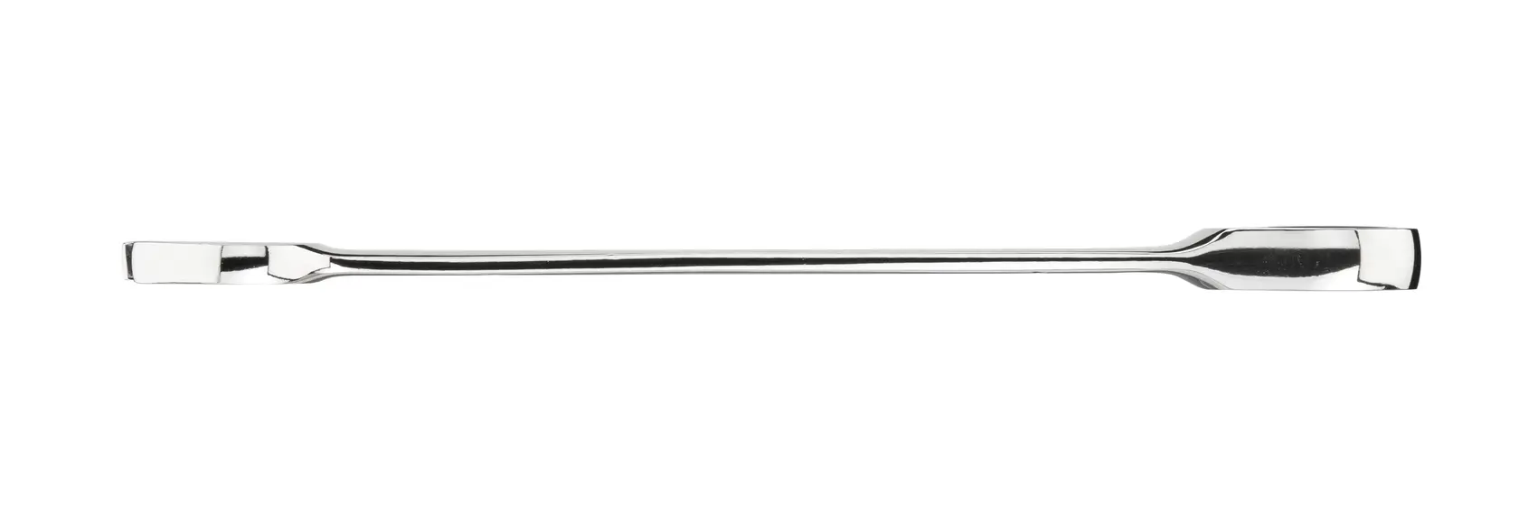 STANLEY STMT89918-0 chrome finish pry bar tool, side view on white background.