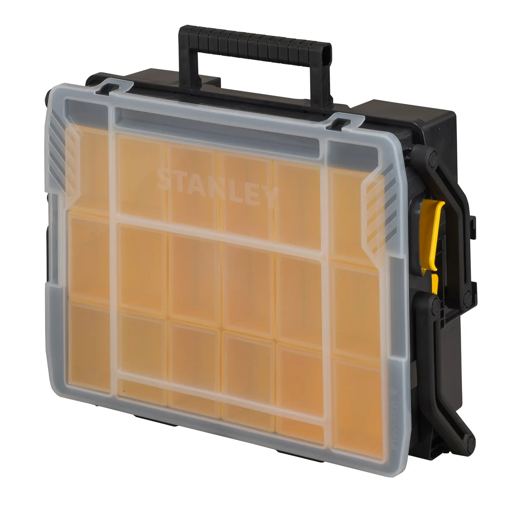 STANLEY STST1-75540 Organizer-Koffer, schwarz-gelb, transparente Abdeckung, Innenfächer.