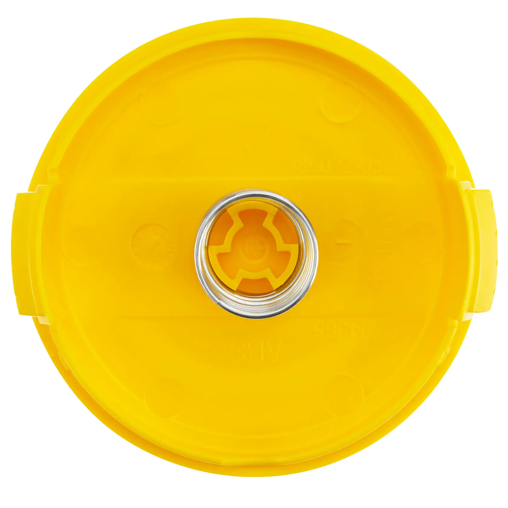 STANLEY STZST1169 yellow plastic lid with metal ring, photography, top angle.